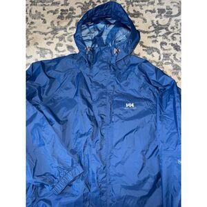 Helly Hansen men's waterproof, packable blue jacket size XS‎